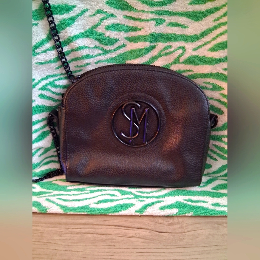 Black Faux Leather Crossbody Bag By Steve Madden